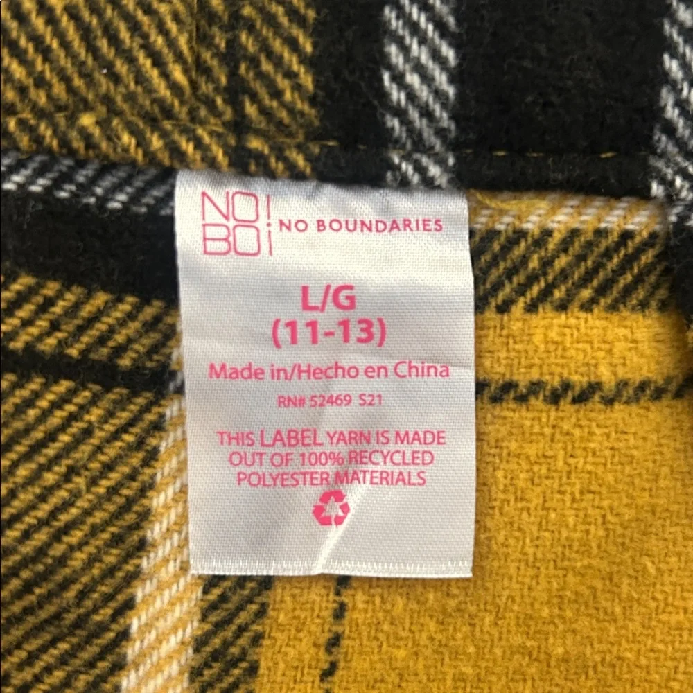 No Boundaries Y2K 90's Yellow Black‎ Plaid Clueless Cher Mini Skirt Size Large